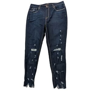 Ashley Stewart Distressed Crop Jeans 16